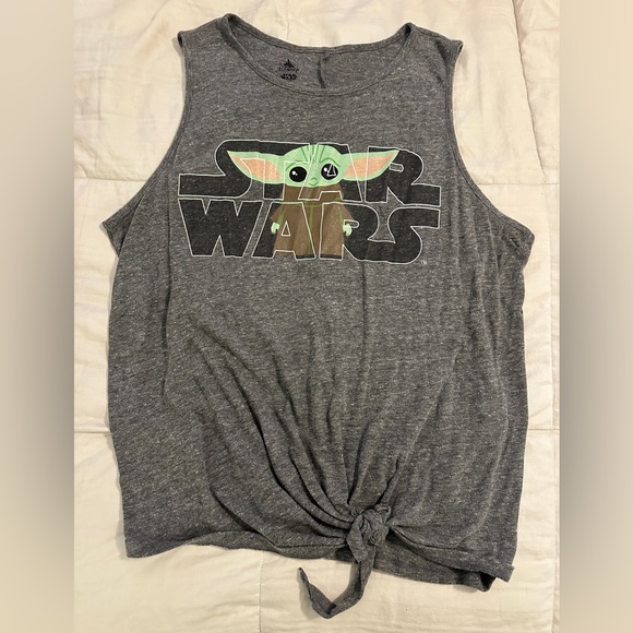 Disney Tops - Disney Star Wars Gray Tank Top with Grogu